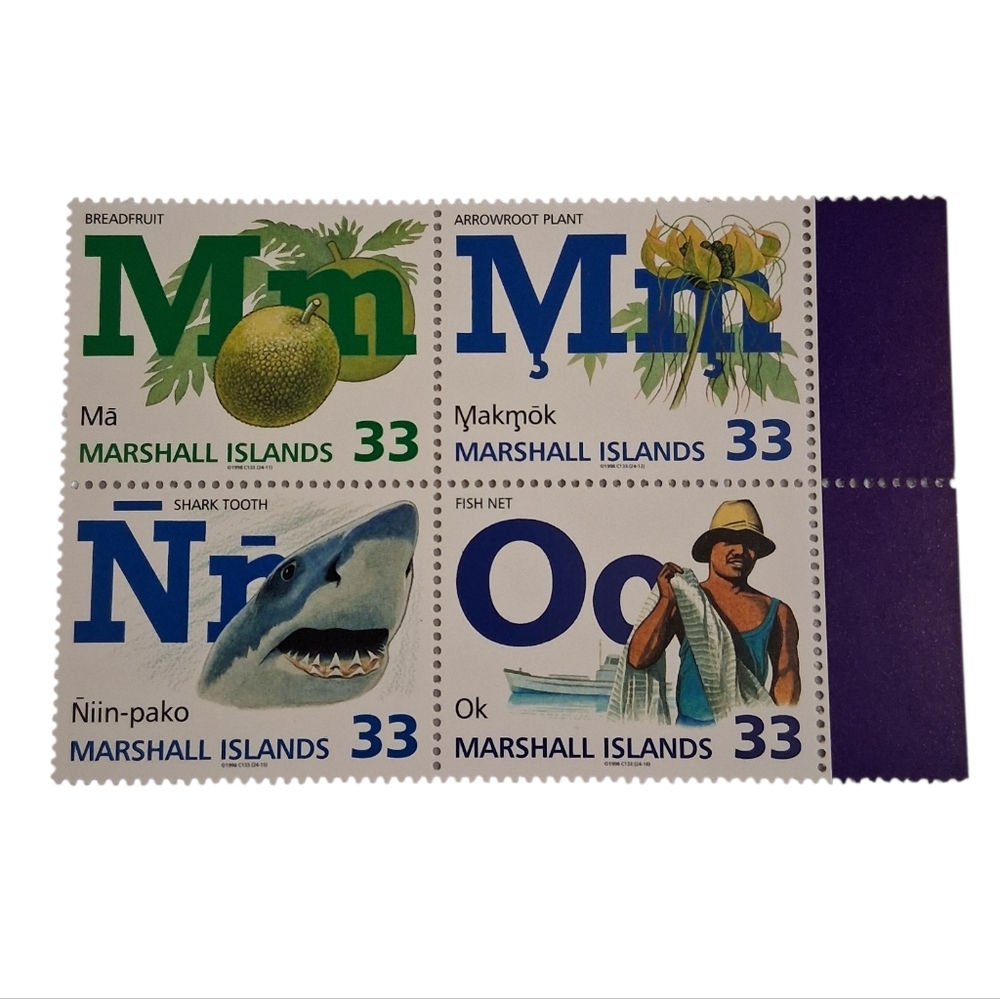 4 MARSHALL ISLANDS COLLECTABLE STAMPS SET 🫒🩶